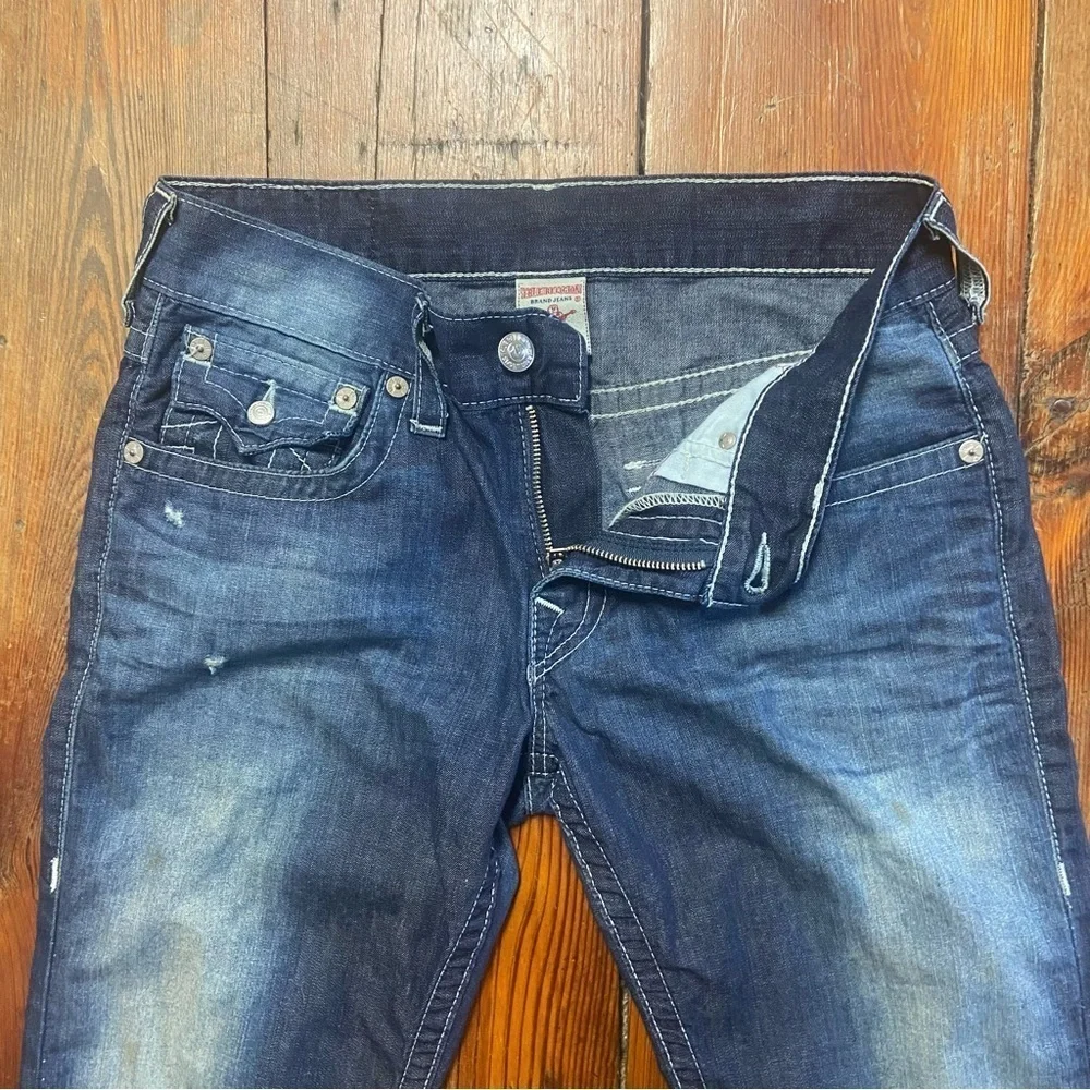 True Religion Men’s Ricky Straight Cut Off Shorts Size 31 Denim Skater Grunge